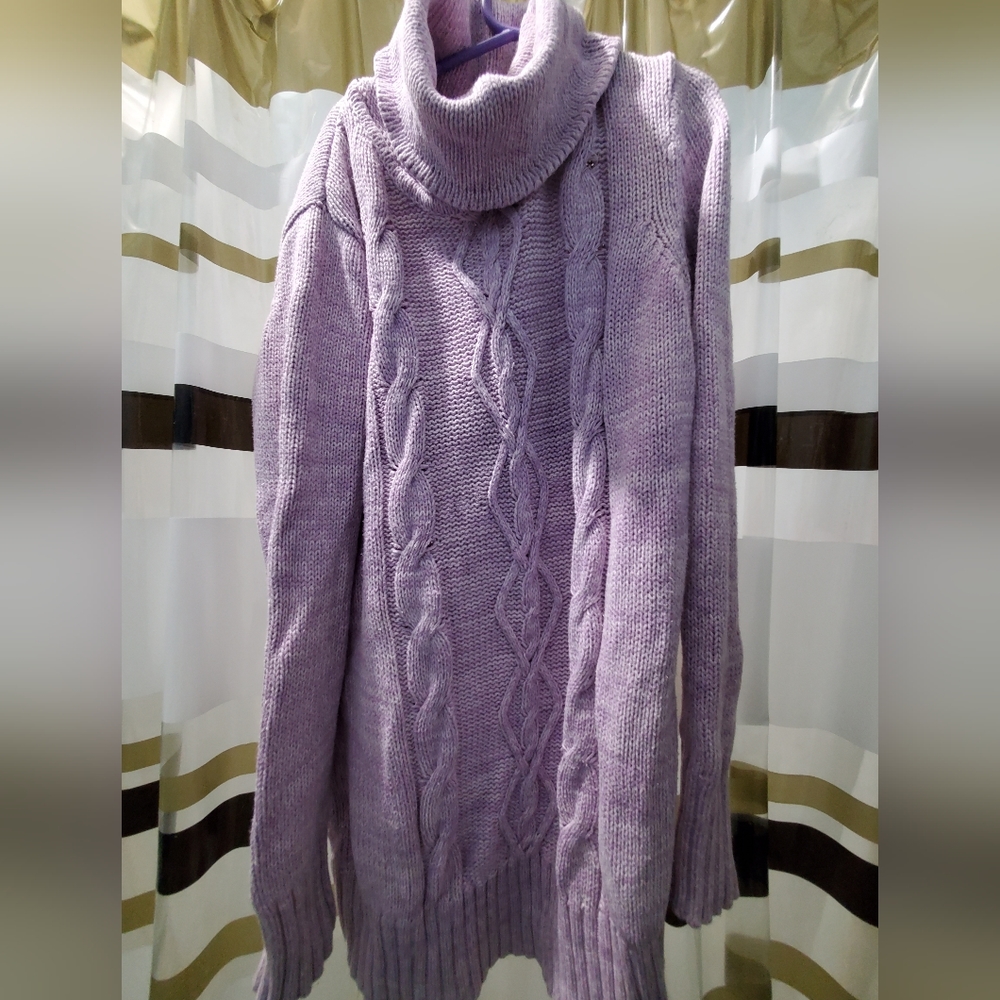 Pastel purple turtleneck sweater